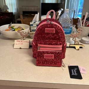 Breast cancer Loungefly bag and wallet